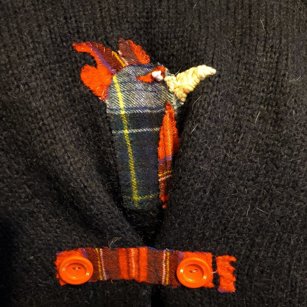 Funky, upcycled ROOSTER sweater - Picture 4 of 6